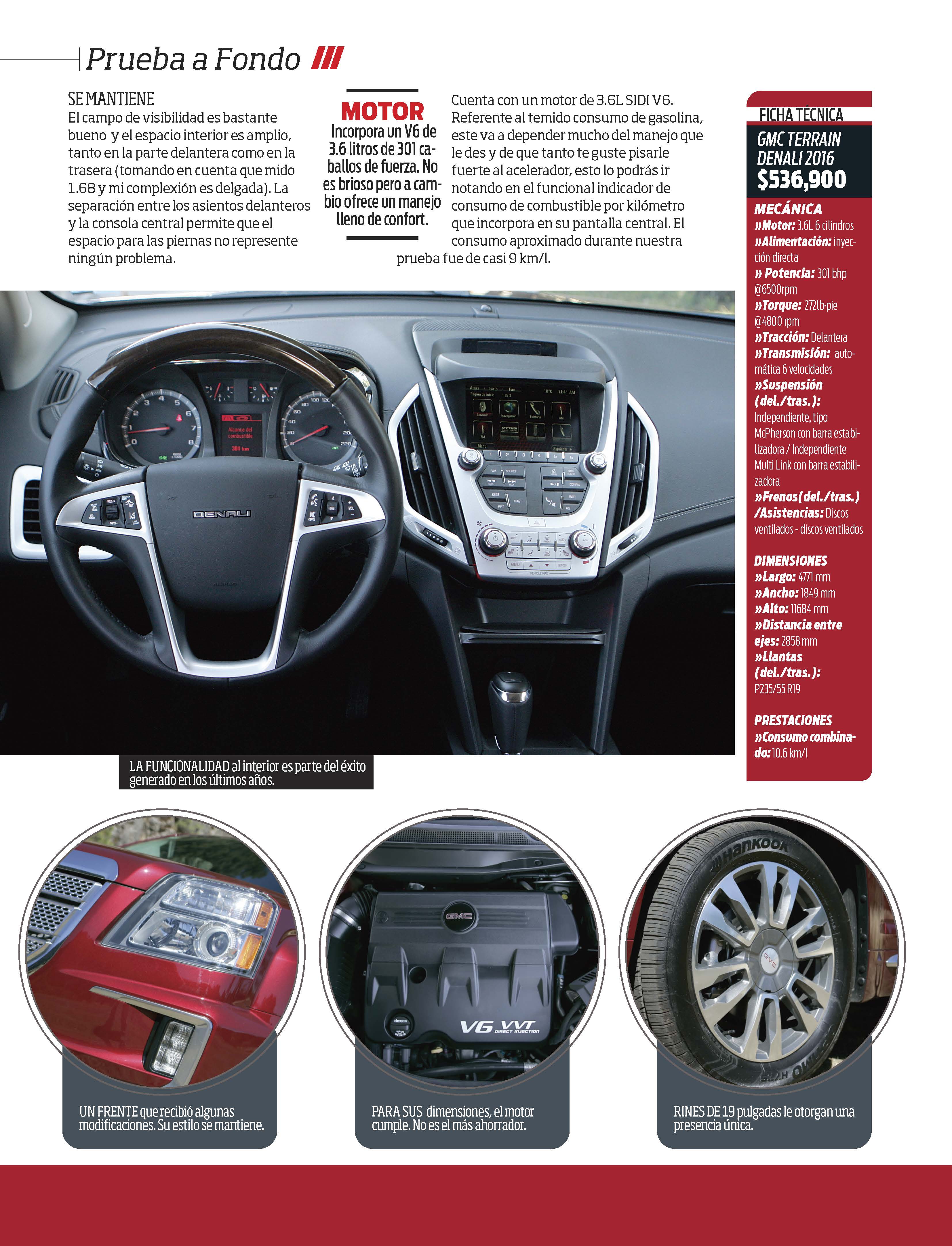 GMC Terrain Denali / Revista 4Ruedas marzo 2016
